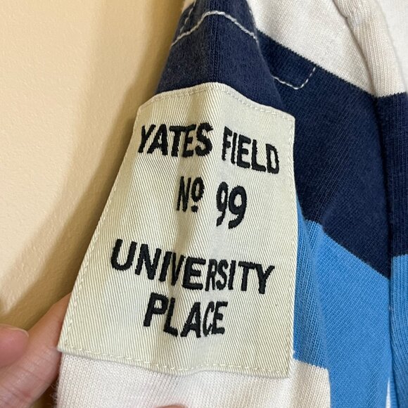 Ralph Lauren Rugby Crest Patch Striped Long Sleeve Shirt - Men's Size S - Blue - Picture 3 of 15